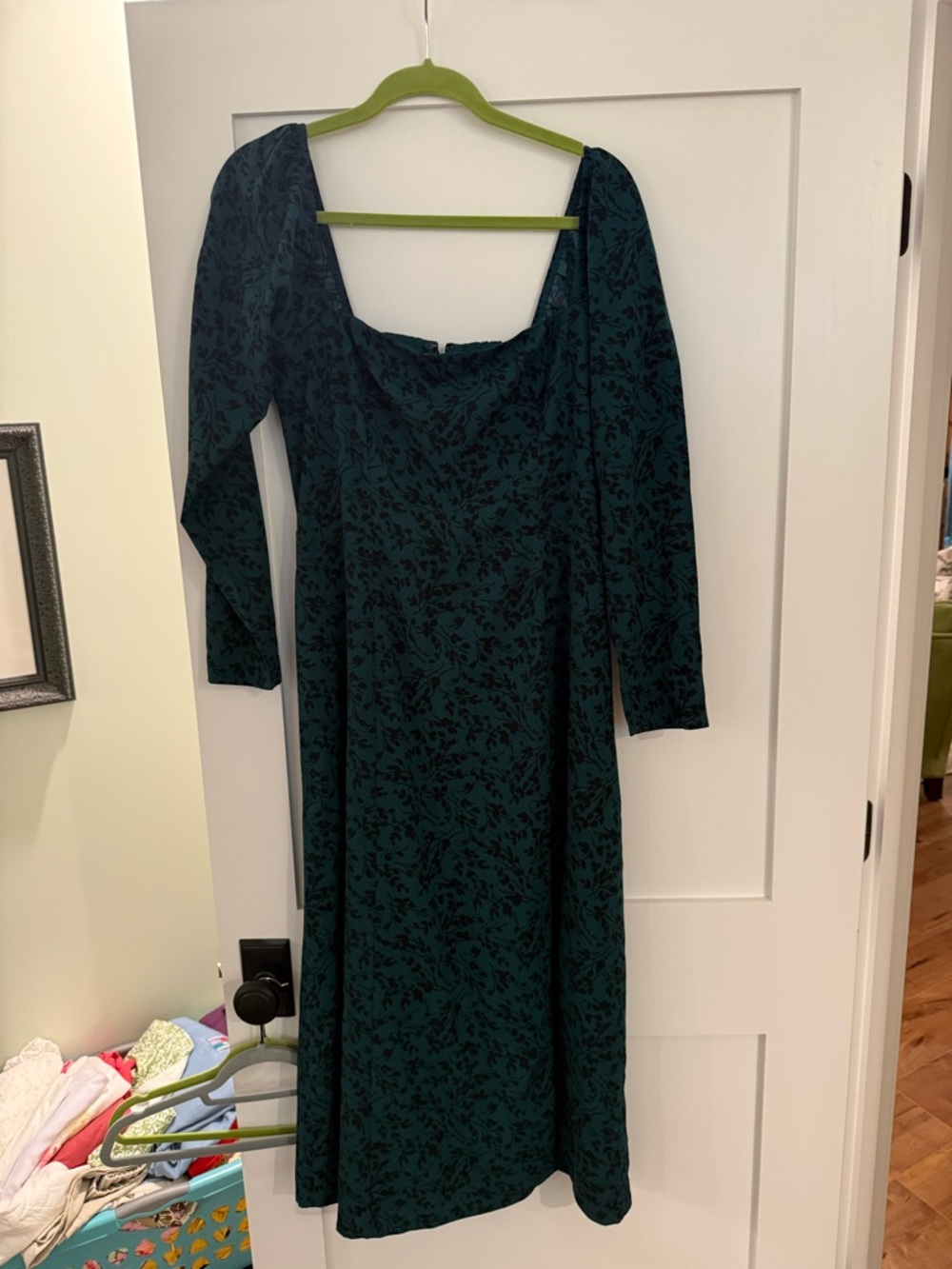 Abercrombie & Fitch Dark Green Floral Midi Dress